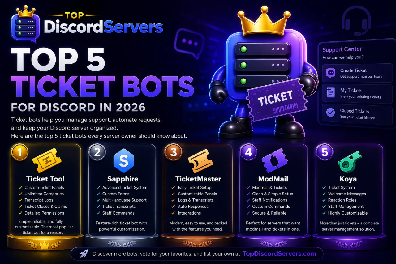 Top 5 Discord Ticket Bots You Should Be Using in 2026